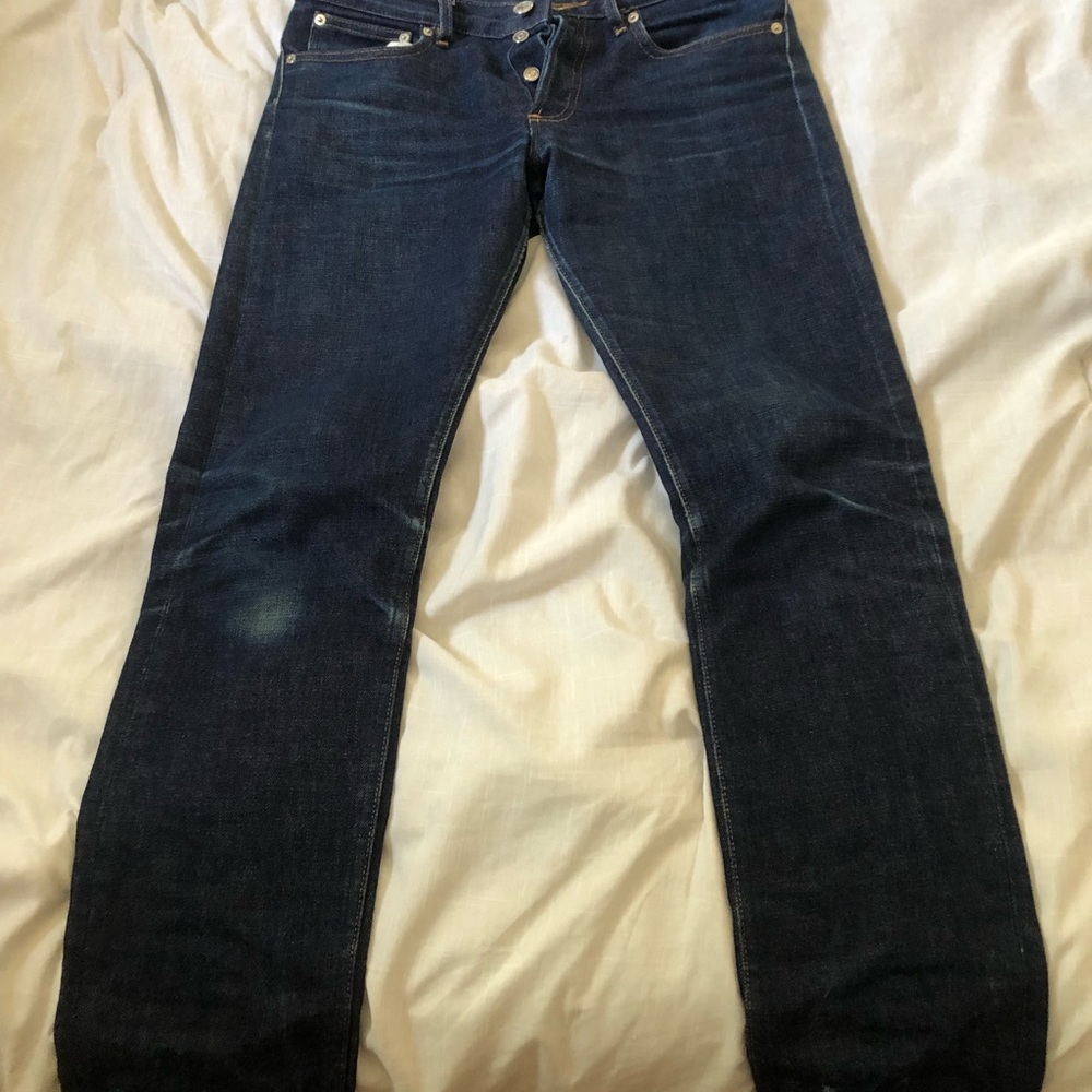 A.P.C. Dark Blue Straight Jeans Selvedge